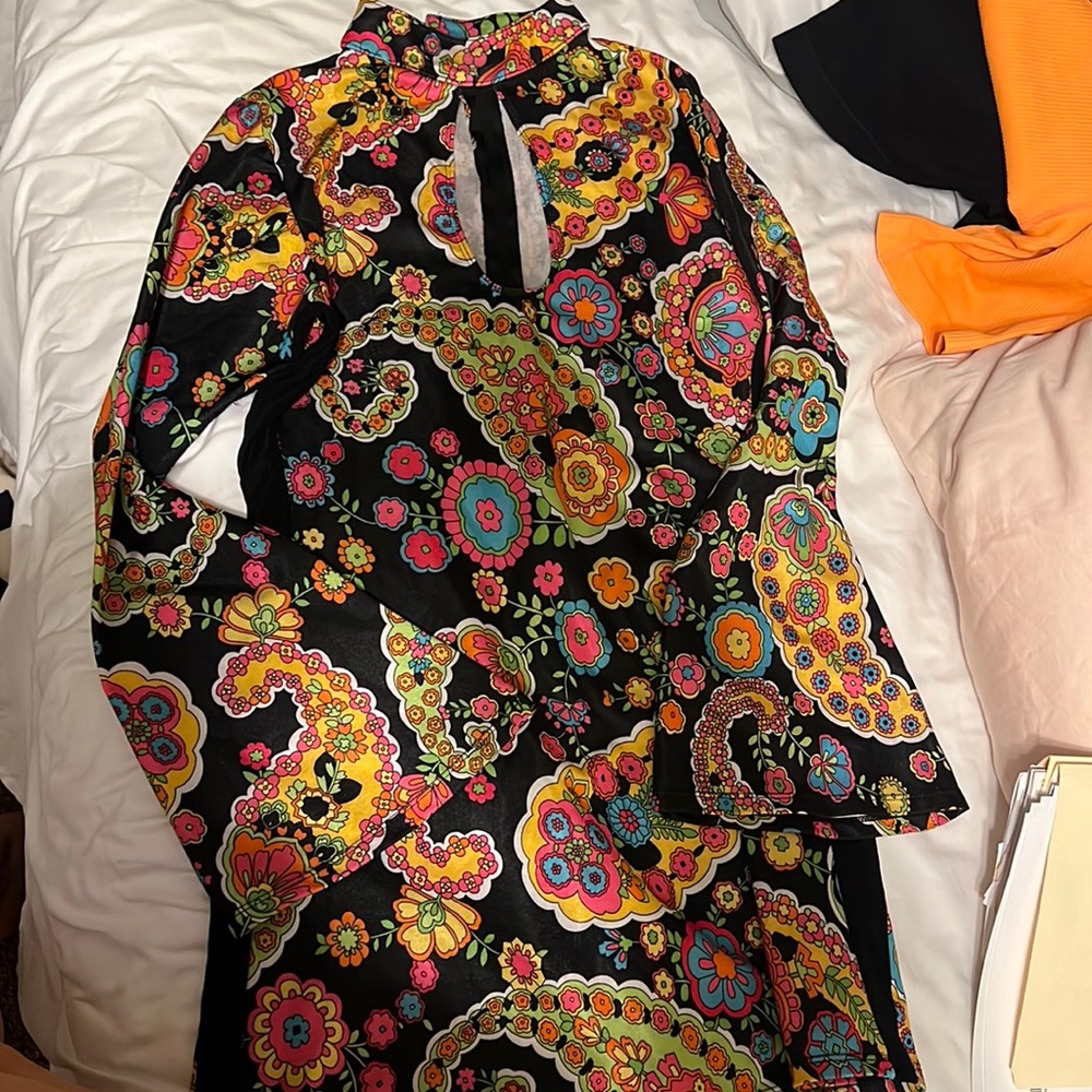 Disco theme dress. Multicolored